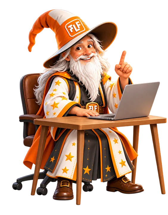 FLF Magic Man am Laptop